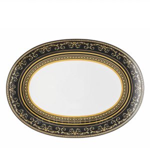 versace virtus gala black oval platter