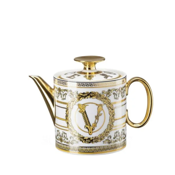 versace virtus gala white tea pot