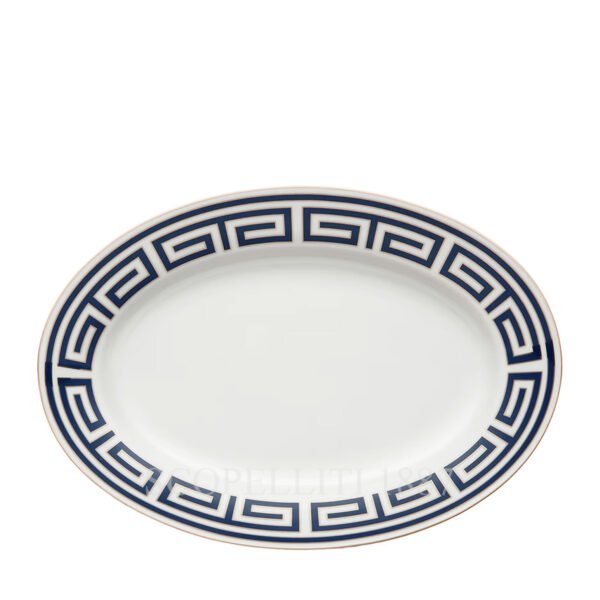 flat oval platter large labirinto blue