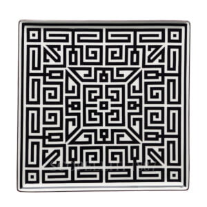 vide poche squared plate labirinto black