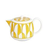 hermès soleil d’hermès limoges porcelain teapot with yellow sun motif