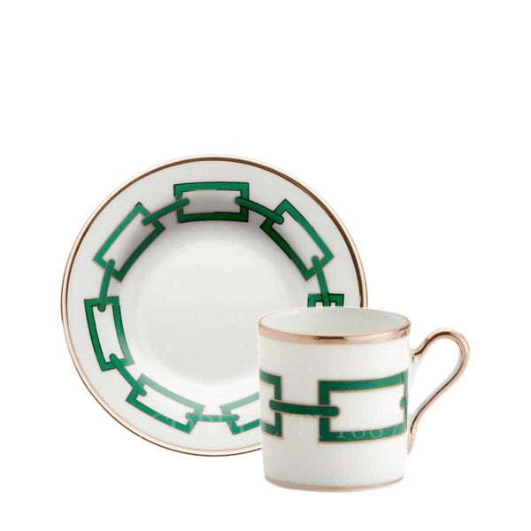 richard ginori coffee cup and saucer catene green