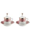 Ginori 1735 Gift Set of 2 Coffee Cups with Lid Labirinto Red