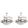 Ginori 1735 Gift Set of 2 Coffee Cups with Lid Catene Blue