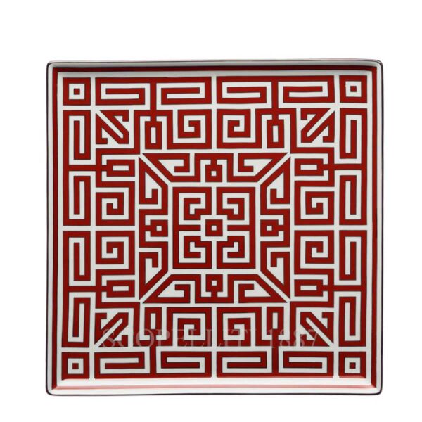 richard ginori square plate large labirinto red