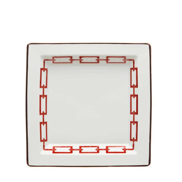 richard ginori square tray 25 cm catene red