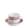 Ginori 1735 Tea Cup and Saucer Labirinto Red