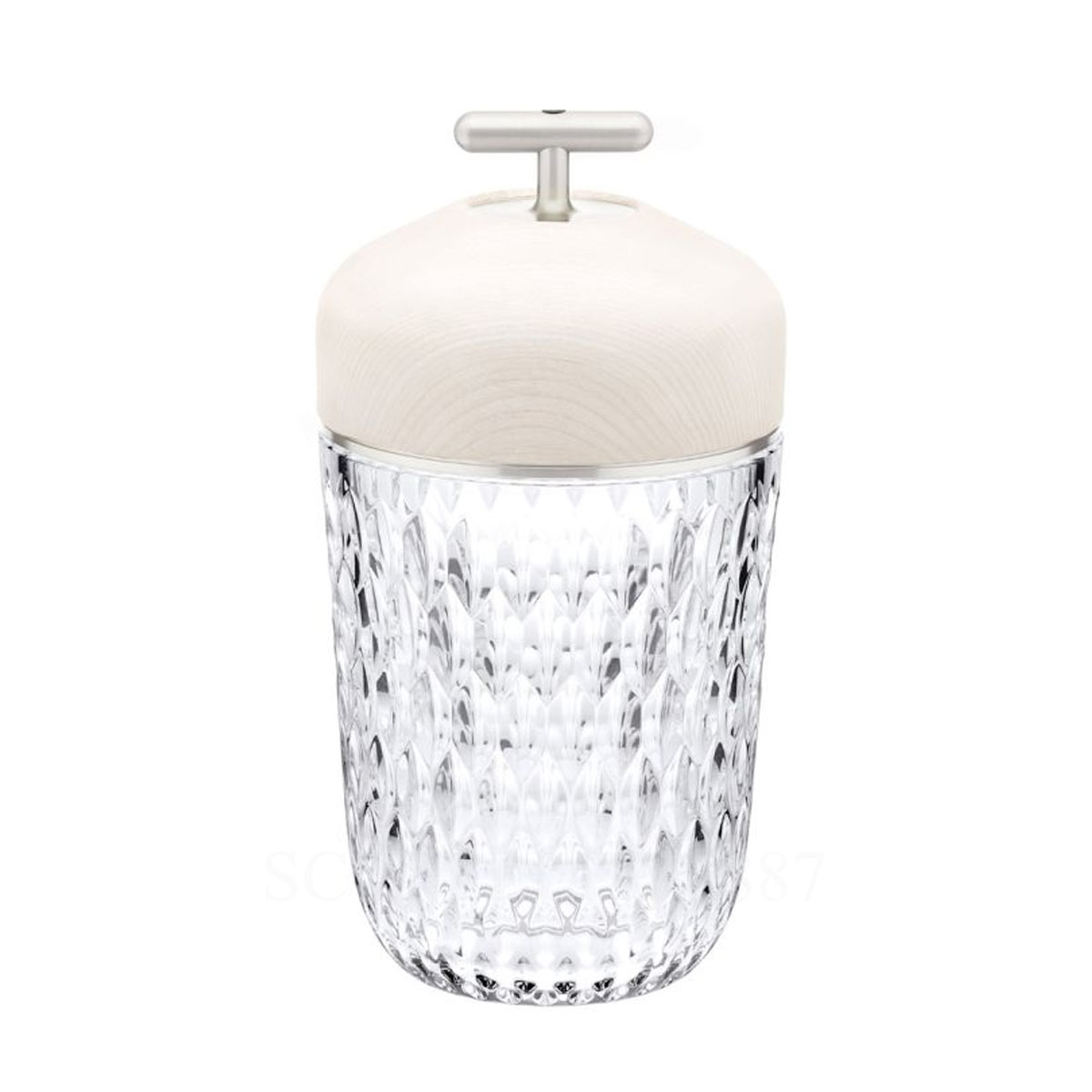 saint louis folia portable lamp white wood silver finish
