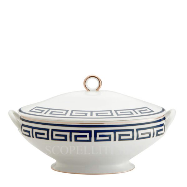 ginori tureen with cover labirinto blue