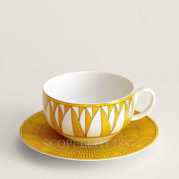 hermes soleil d'hermes breakfast cup and saucer