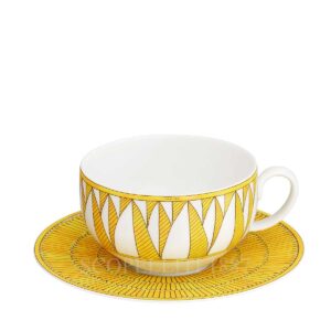 hermes soleil d'hermes breakfast cup and saucer