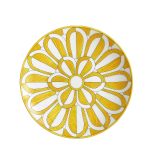 soleil d’hermès limoges porcelain dessert plate n°2 with radiant yellow and white design