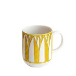 soleil d’hermès limoges porcelain mug n.2 with yellow palm‑like pattern