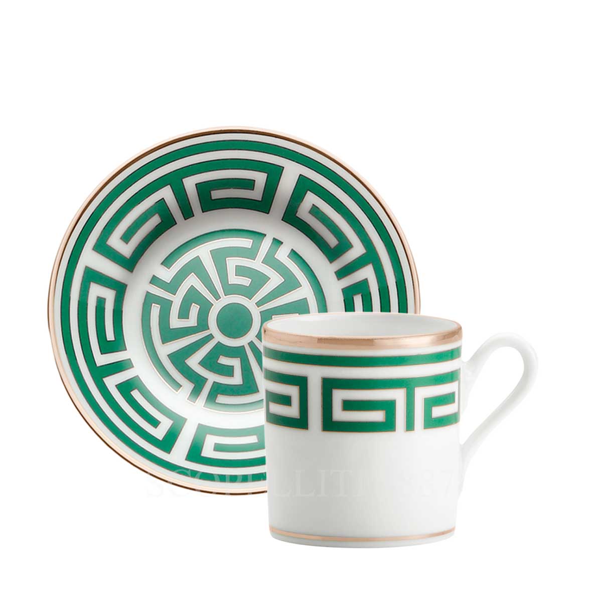 Ginori 1735 Coffee Cup and Saucer Labirinto Green - SCOPELLITI 1887