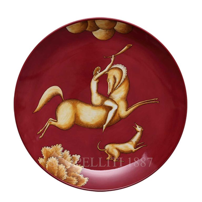 richard ginori gio ponti plate amazzone con corno red la venatoria