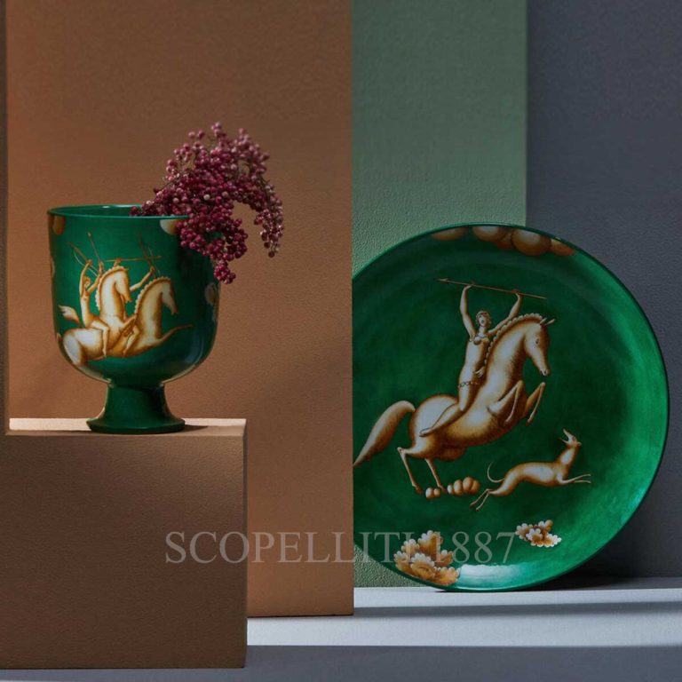 richard ginori gio ponti green vase and plate