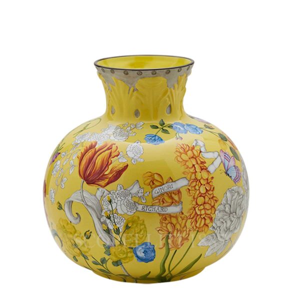 richard ginori vase round 32 cm giardino dell'iris yellow