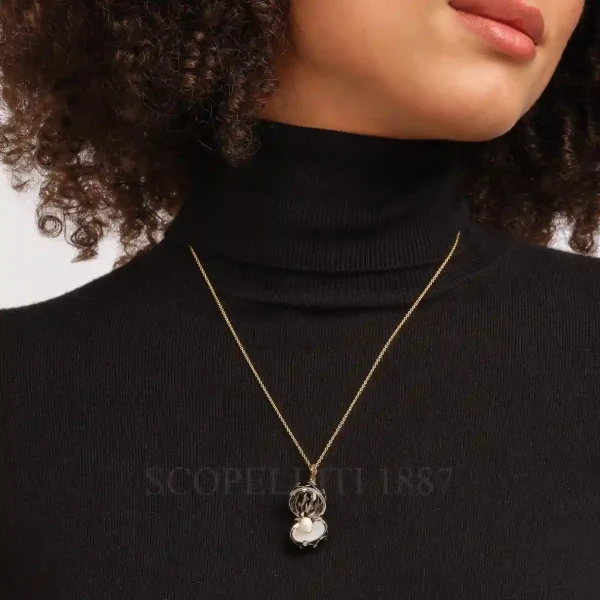faberge heritage egg pendant with penguin black