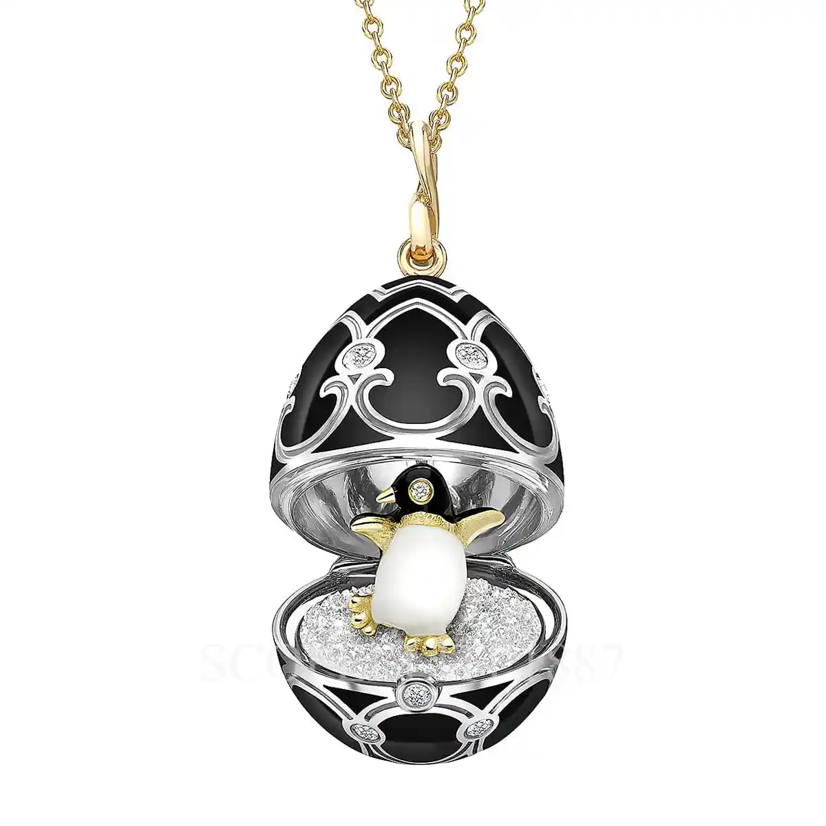 fabergé heritage penguin surprise egg pendant