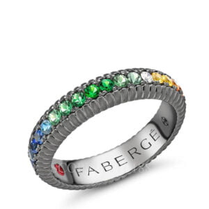 faberge black rhodium gold rainbow gemstone ring 3096