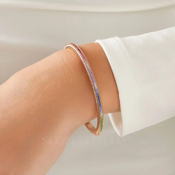 fabergé rose gold bracelet with mixed gemstones