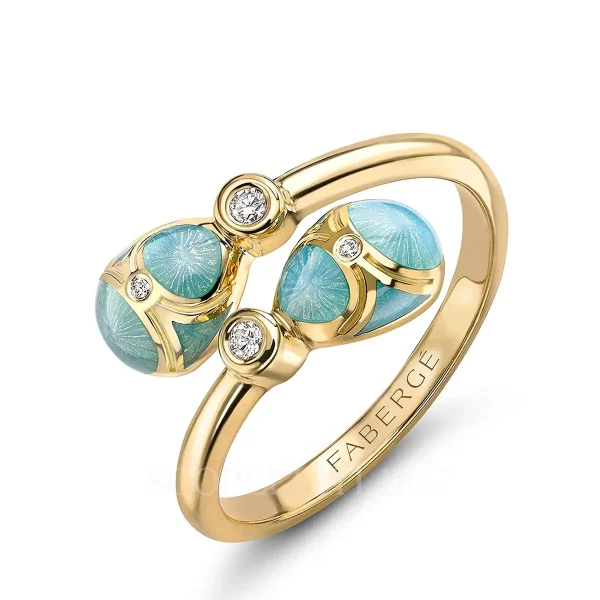 fabergé turquoise enamel crossover ring