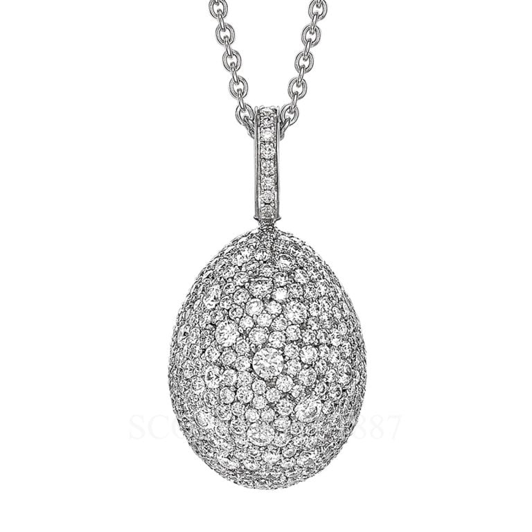 faberge all diamond egg pendant necklace