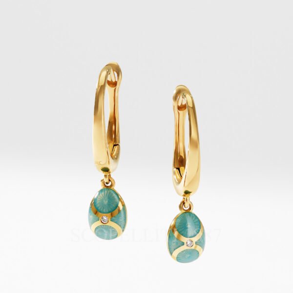 faberge drop yellow gold earrings turquoise
