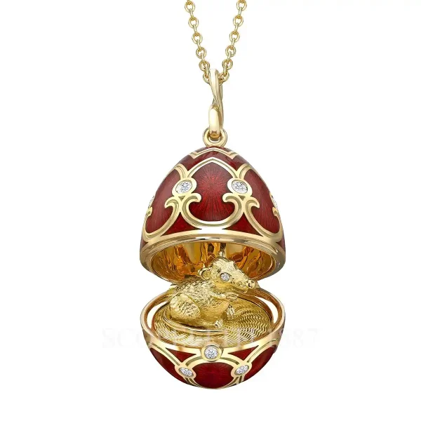 faberge egg pendant chinese zodiac rat