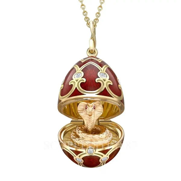 faberge egg pendant chinese zodiac snake