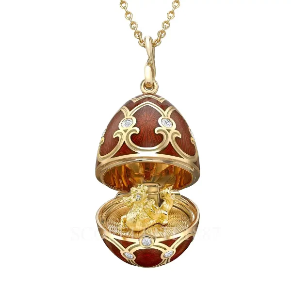 Faberge Egg Pendant Chinese Zodiac Dragon