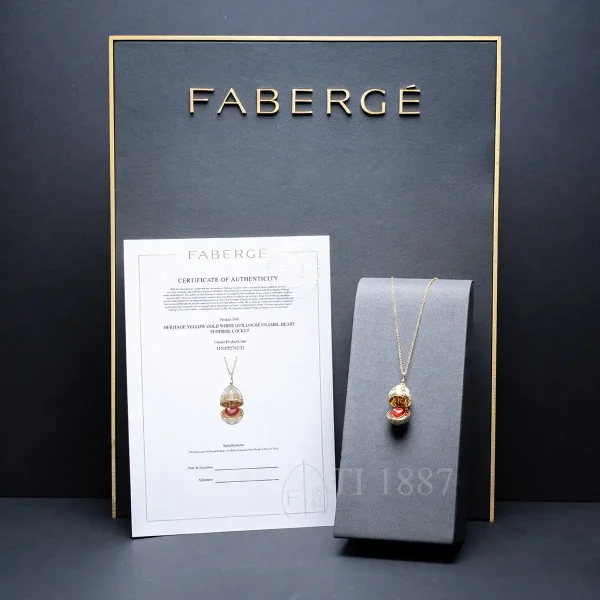 fabergé heritage heart surprise egg pendant gold