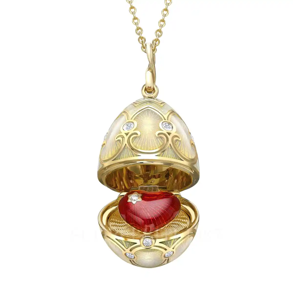 fabergé heritage heart surprise egg pendant gold