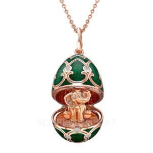 faberge egg pendant green elephant