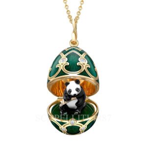 faberge green panda surprise locket