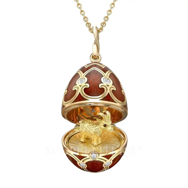 faberge egg pendant chinese zodiac goat