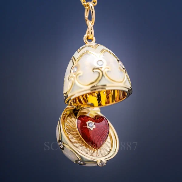 fabergé heritage heart surprise egg pendant gold