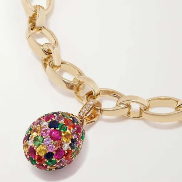 faberge emotion multicoloured bracelet with egg pendant