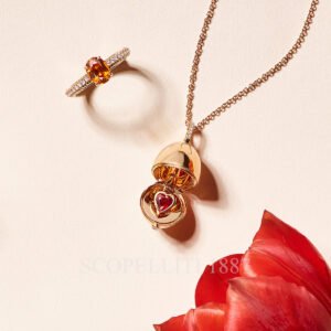 faberge essence rose gold diamond heart ruby surprise locket