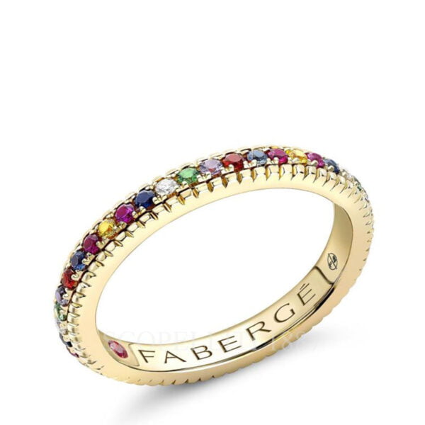 faberge gold multicoloured gemstone eternity ring
