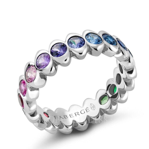 faberge gold rainbow gemstone eternity ring