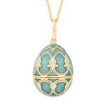 faberge turquoise egg pendant gold 1349