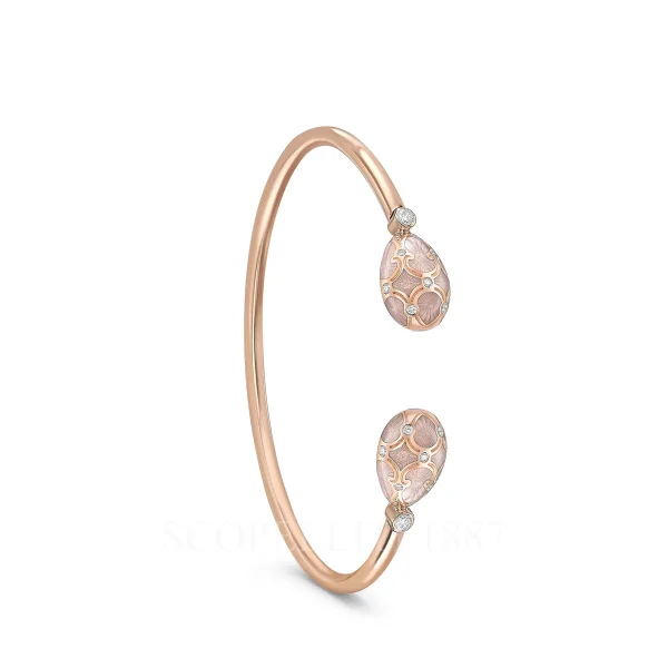 fabergé pink enamel open bracelet