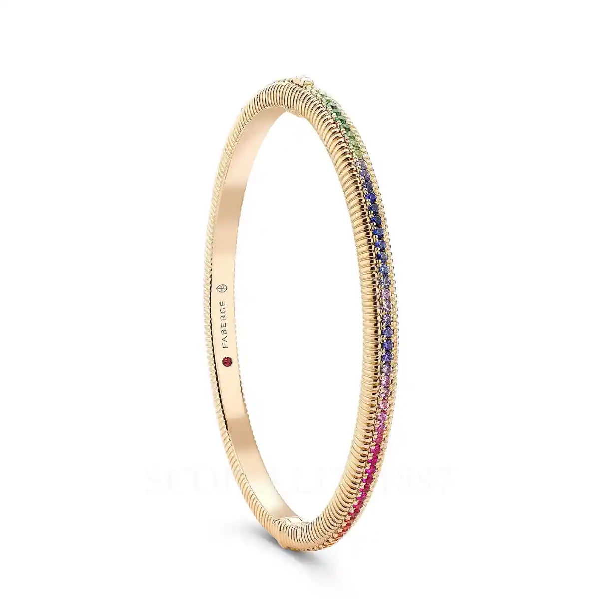 fabergé rose gold bracelet with mixed gemstones