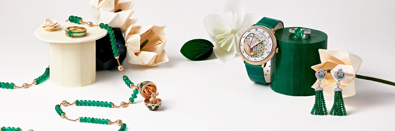 faberge jewels in green colour