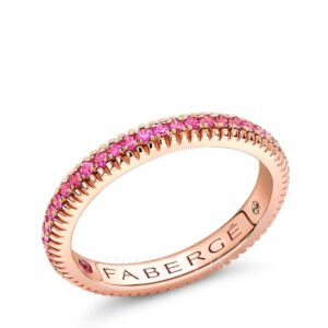 faberge rose gold and pink sapphire eternity ring