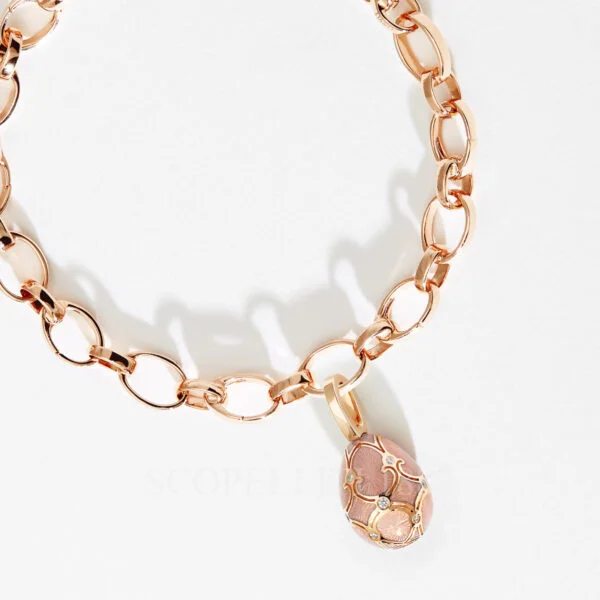 faberge rose gold bracelet with pink charm