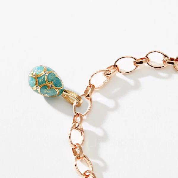 faberge rose gold bracelet with turquoise charm
