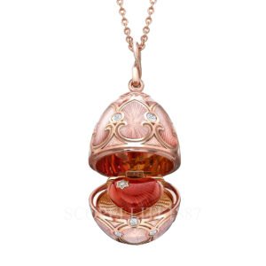 faberge egg pendant rose gold heart