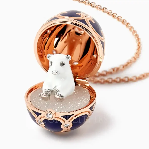 faberge heritage egg pendant with polar bear
